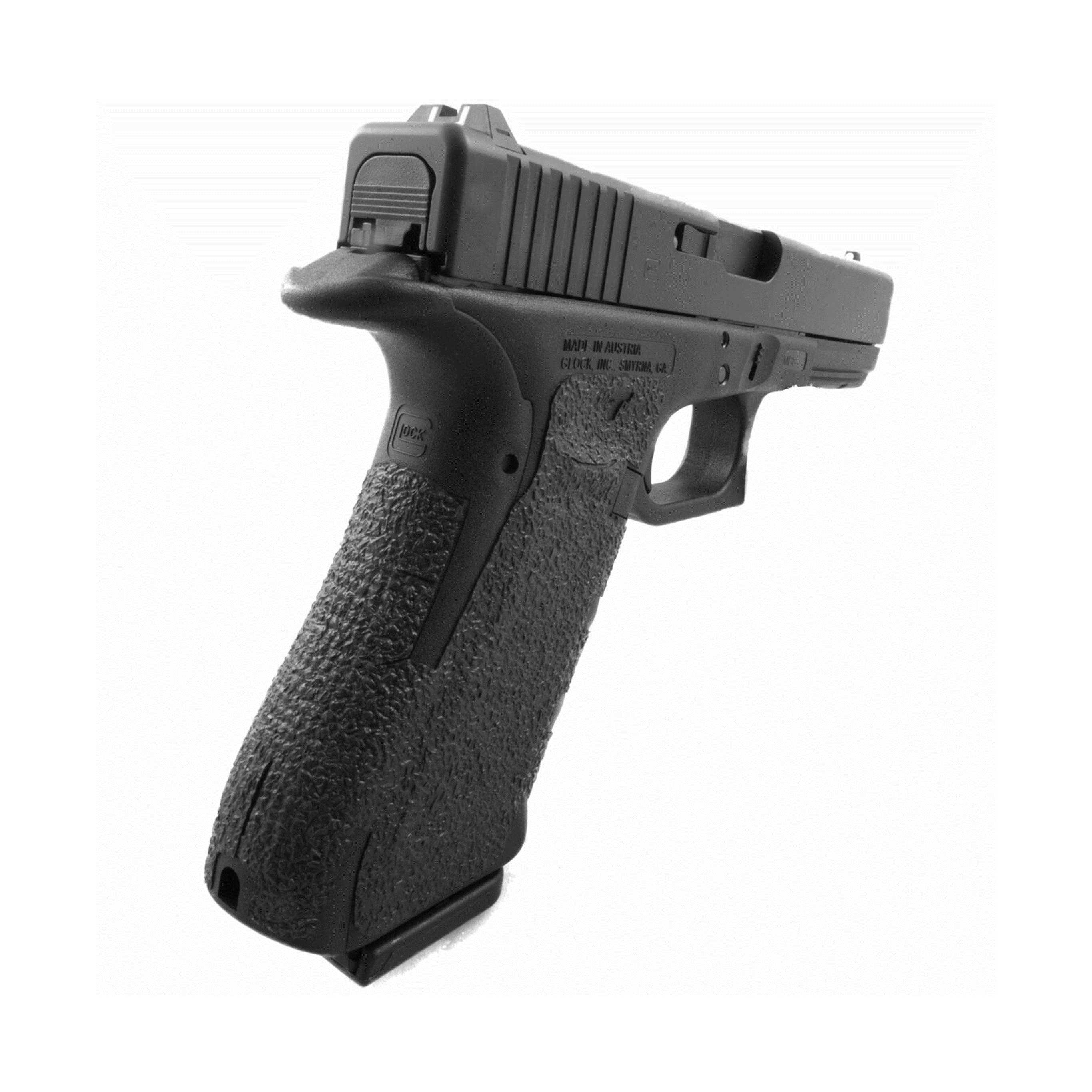 NDZ Performance Black Tactical Decal Grip For Glock 17, 22, 24, 34, 35, 37 Gen 4-5 – Granulate Wrap, Added Grip
