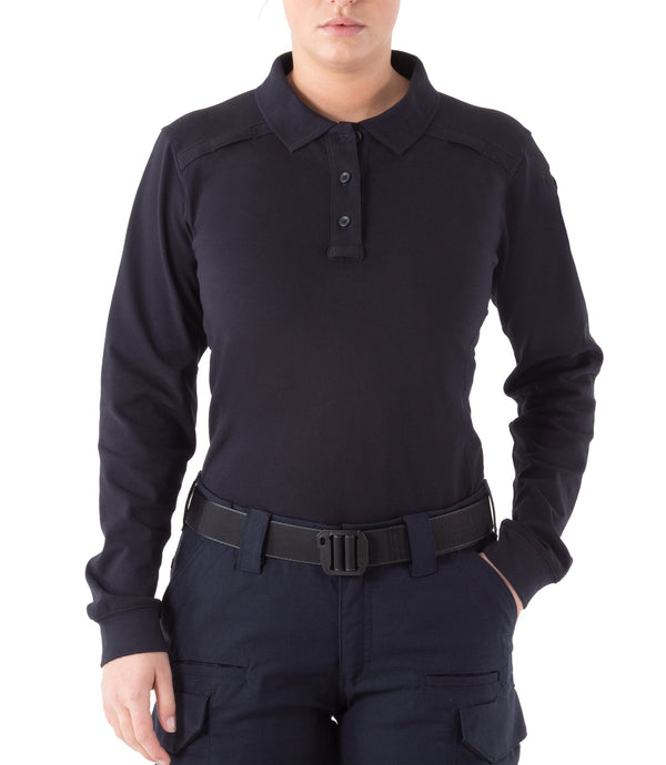 First Tactical Women's Cotton Long Sleeve Polo Shirt | Midnight Navy | 121502
