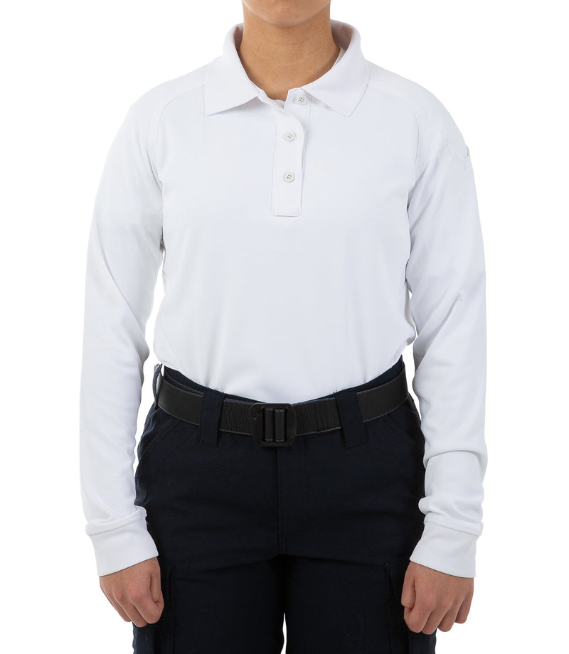 First Tactical Women's Performance Long Sleeve Polo | White | 121503