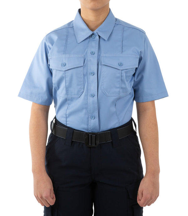 First Tactical Women's Cotton Station Short Sleeve Shirt | Medium Blue | 122008
