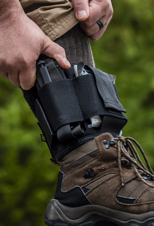 medical ankle wrap is designed to carry essential supplies to stabilize a gunshot wound