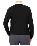 Cobmex Ladies "Cashmere"-Like Jewel Neck Cardigan | Black | 1912