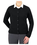 Cobmex Ladies "Cashmere"-Like Jewel Neck Cardigan | Black | 1912