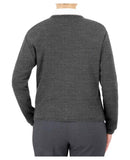 Cobmex Ladies "Cashmere"-Like Jewel Neck Cardigan | Executive Grey | 1912