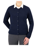 Cobmex Ladies "Cashmere"-Like Jewel Neck Cardigan | Navy | 1912
