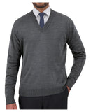 Cobmex "Cashmere"-Like V Neck Long Sleeve Pullover | Executive Grey | 2009