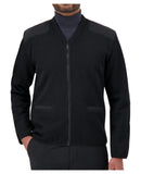 Cobmex V-Neck Zip Front Fleece Lined "Commando" Sweater | Black | 2020
