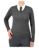 Cobmex Ladies "Cashmere"-Like V-Neck Long Sleeve Pullover | Executive Grey | 2109