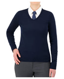 Cobmex Ladies "Cashmere"-Like V-Neck Long Sleeve Pullover | Navy | 2109