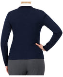 Cobmex Ladies "Cashmere"-Like V-Neck Long Sleeve Pullover | Navy | 2109