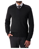 Cobmex V-Neck "Military" Sweater | Black | 2825