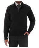 Cobmex Quarter Zip Mockneck “Military” Sweater | Black | 2826