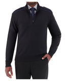 Cobmex Quarter Zip Mockneck “Military” Sweater | Navy | 2826