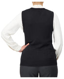 Cobmex Ladies "Cashmere"-Like V-Neck Vest | Black | 3109