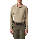 5.11 Women's Helios Long Sleeve Polo | SILVER TAN | 32013