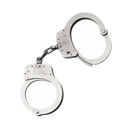 SMITH & WESSON CHAIN-LINKED STANDARD SIZE NICKEL HANDCUFFS WITH PUSH PIN | 350135