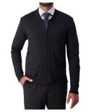 Cobmex Crew Neck Long Sleeve Zip Front Cardigan | Black | 4010