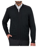 Cobmex Crew Neck Zip Front “Commando” Sweater | Black | 4012