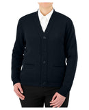 Cobmex V-Neck Long Sleeve Button Front Cardigan | Navy | 4018