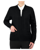 Cobmex Crew Neck Zip Front Cardigan | Black | 4022