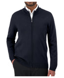 Cobmex Men's Mockneck Full Zip Cardigan | Navy | 4109