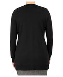 Cobmex Ladies Long Button Cardigan | Deep Black | 4310
