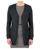 Cobmex Ladies Long Button Cardigan | Charcoal | 4310