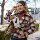 Vertx Lena Ladies LS Shirt Jacket | BURNT CHERRY PLAID | VTX7039