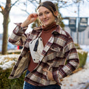 Vertx Lena Ladies Shirt Jacket - LS | Burnt Cherry Plaid | VTX7039