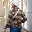 Vertx Women's Lena Stretch Flannel - LS | Smoked Tan Plaid | VTX7038