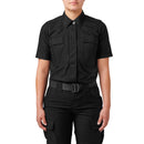 5.11 Women's Flex-Tac TDU Ripstop Short Sleeve Shirt | BLACK | 61041ABR