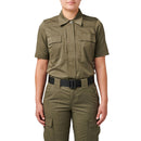 5.11 Women's Flex-Tac TDU Ripstop Short Sleeve Shirt | RANGER GREEN | 61041ABR