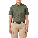 5.11 Women's Flex-Tac TDU Ripstop Short Sleeve Shirt | TDU GREEN | 61041ABR