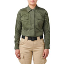 5.11 Women's Flex-Tac TDU Ripstop Long Sleeve Shirt | TDU GREEN | 62081ABR