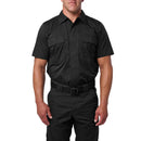 5.11 Men's Flex-Tac TDU Ripstop Short Sleeve | Black | 71095ABR
