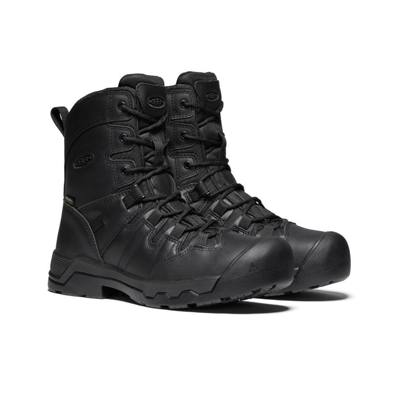 KEEN® Detroit 8" Side Zip WP - Black (Soft Toe) | 1024163