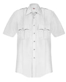 Elbeco Mens' Paragon Plus Short Sleeve Poplin Shirt | White | P867