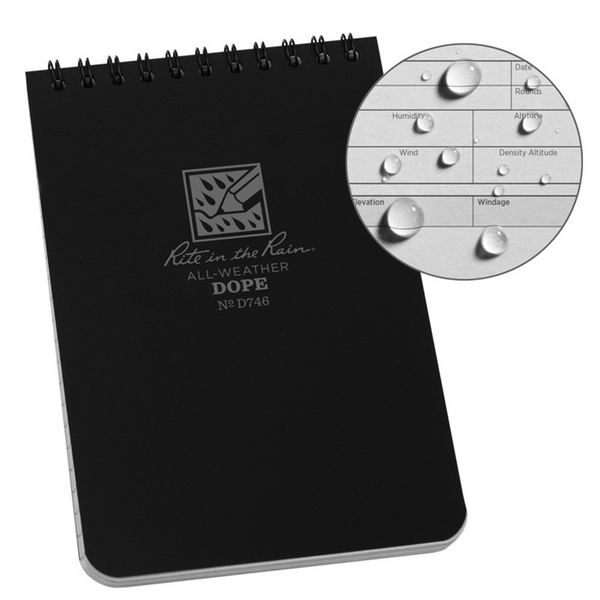 RITE IN THE RAIN TOP-SPIRAL 4X6 UNIVERSAL BLACK NOTEBOOK | RITR-746