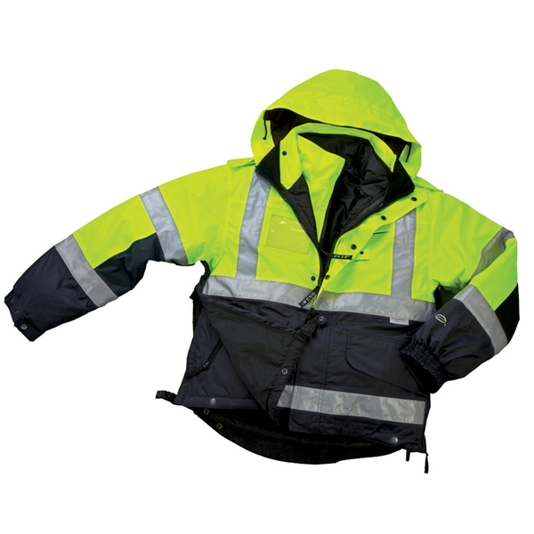 SAFETY 5 IN 1 WINTER JACKET LIME/NAVY | SJ62