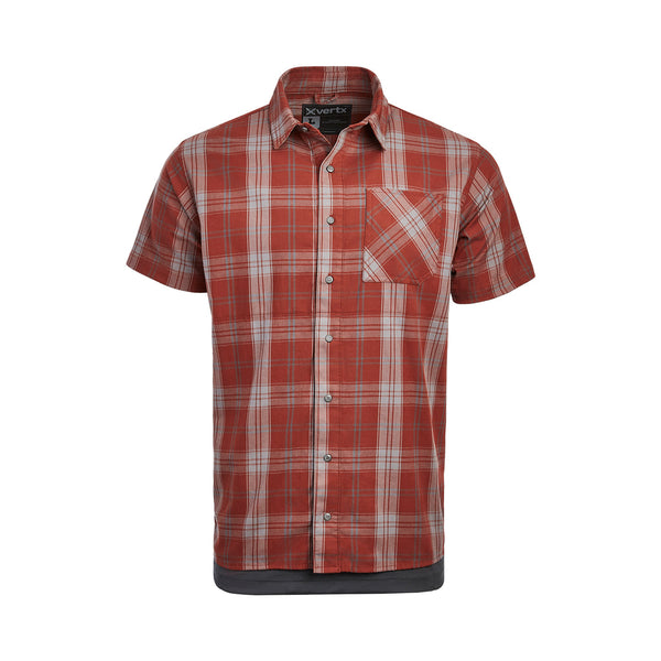 Uniform Works Canada Vertx Men's Weapon Guard Stretch Shirt - SS | MAHOGANY BLOCK PLAID | VTX1432