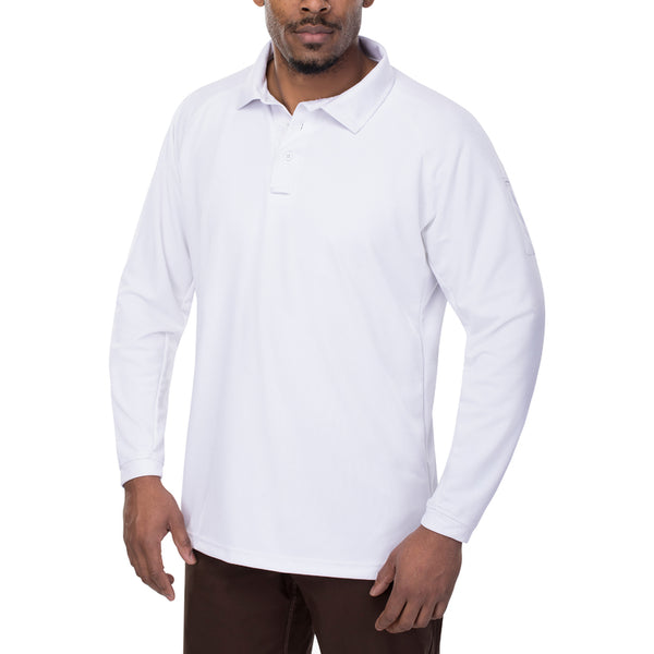 Uniform Works Canada Vertx Coldblack Men's Polo - LS | WHITE | VTX4020P