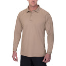 Vertx Coldblack Men's Polo - LS | TAN | VTX4020P