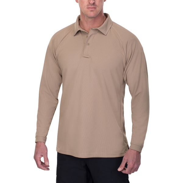 Uniform Works Canada Vertx Coldblack Men's Polo - LS | TAN | VTX4020P