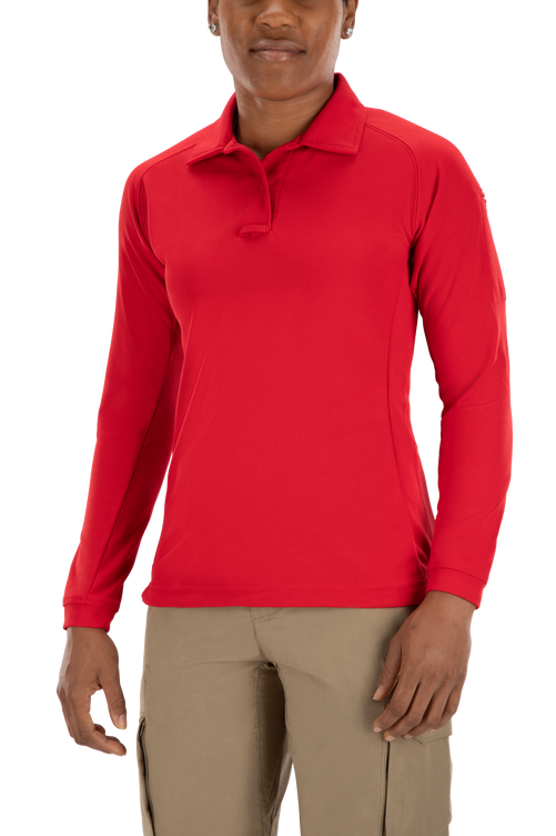 Vertx coldblack Women's Polo - Long Sleeve | RD / RED | VTX4030P