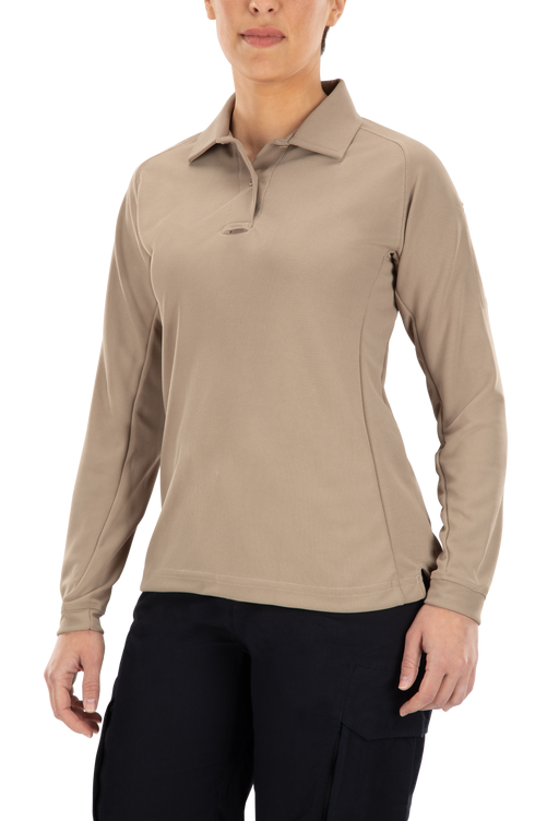 Uniform Works Canada Vertx Coldblack Women's Polo - LS | TAN | VTX4030P