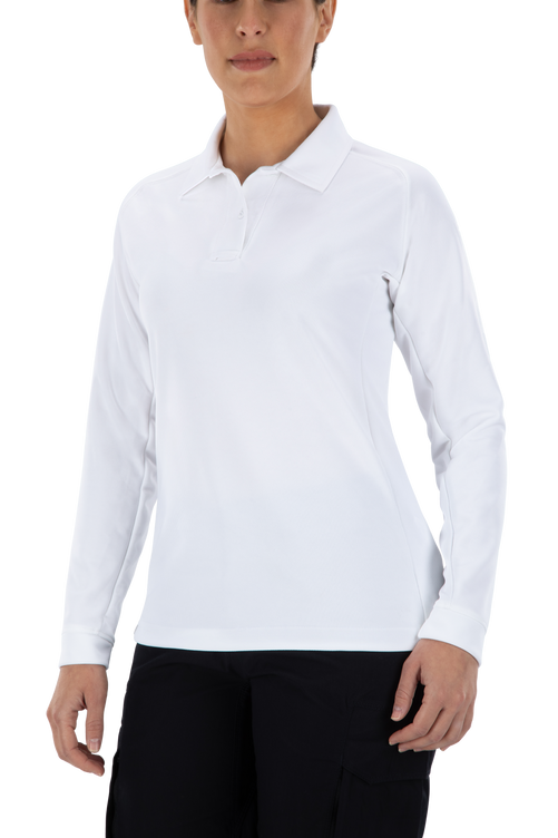 Uniform Works Canada Vertx Coldblack Women's Polo - LS | WHITE | VTX4030P