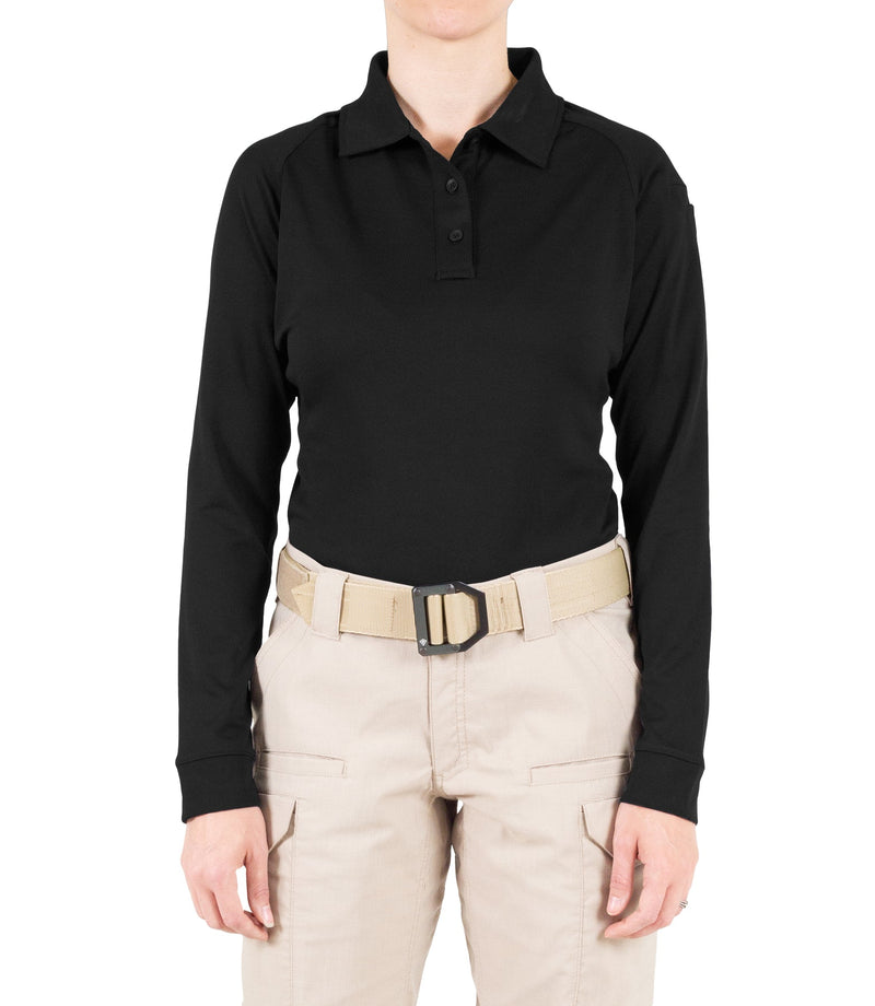First Tactical Women's Performance Long Sleeve Polo | Black | 121503