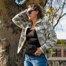 Vertx Lena Ladies Shirt Jacket - LS | River Stone Plaid | VTX7039