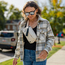 Vertx Lena Ladies Shirt Jacket - LS | River Stone Plaid | VTX7039