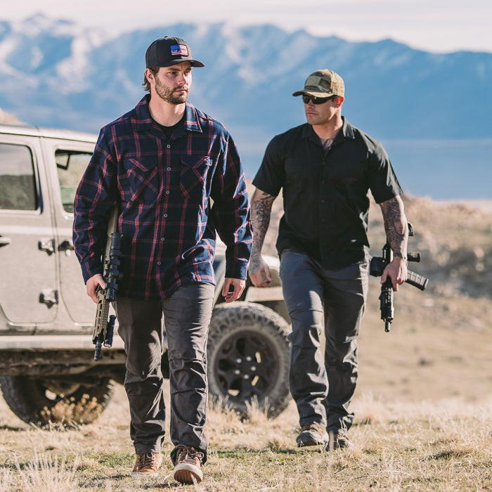 Uniform Works Canada Vertx Canyon River Flannel Shirt - LS | MIDNIGHT CLAY PLAID | VTX1500